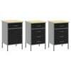 vidaXL Work Cabinet with Drawer 7 pcs Black Engineered Wood and Steel