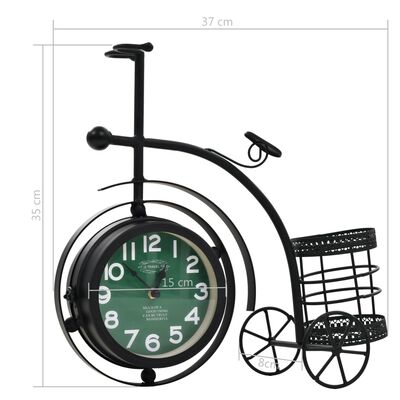 vidaXL Double-Sided Clock Tricycle Vintage