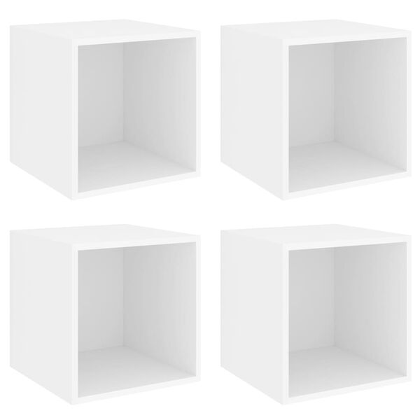 vidaXL Wall Cabinets 4 pcs White 37x37x37 cm Engineered Wood