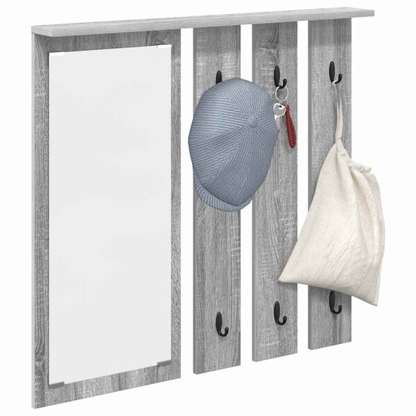 vidaXL Wall-Mounted Coat Rack with Shelf Grey sonoma 84 x 10 x 80 cm
