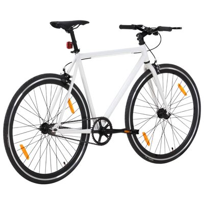 vidaXL Fixed Gear Bike White and Black 700c 59 cm