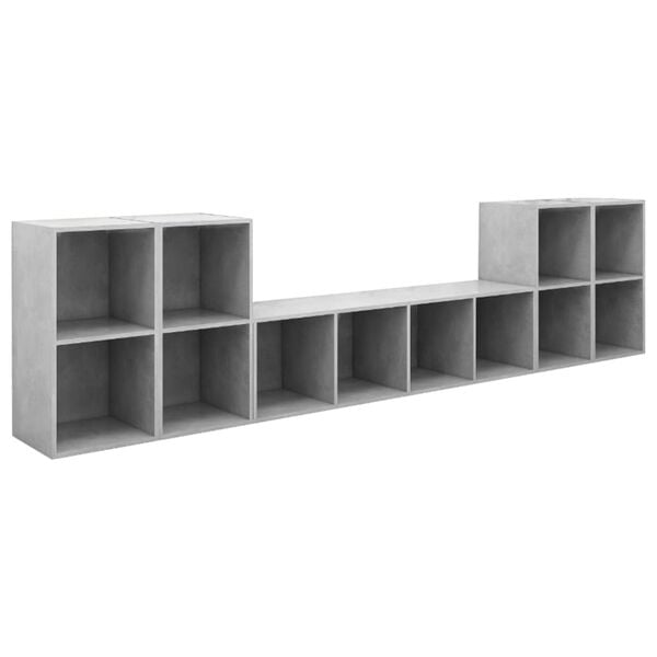 vidaXL 5 Piece TV Cabinet Set Concrete Grey Engineered Wood