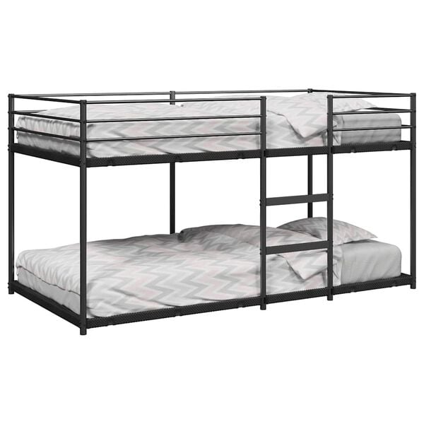 vidaXL Bunk Bed without Mattress Black 90x200 cm Steel