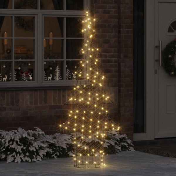 vidaXL Christmas Tree with 240 LEDs Warm white 180 cm Rattan