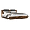 vidaXL Bed Frame with LED without Mattress Smoked Oak 160x200 cm