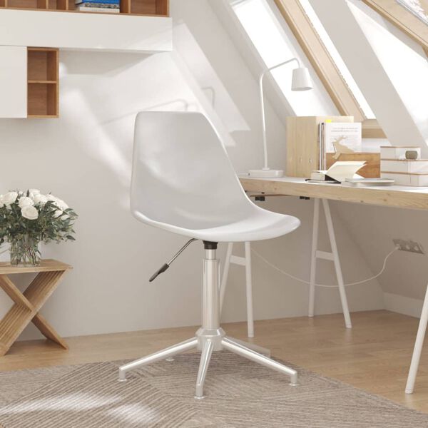 vidaXL Swivel Office Chair White PP