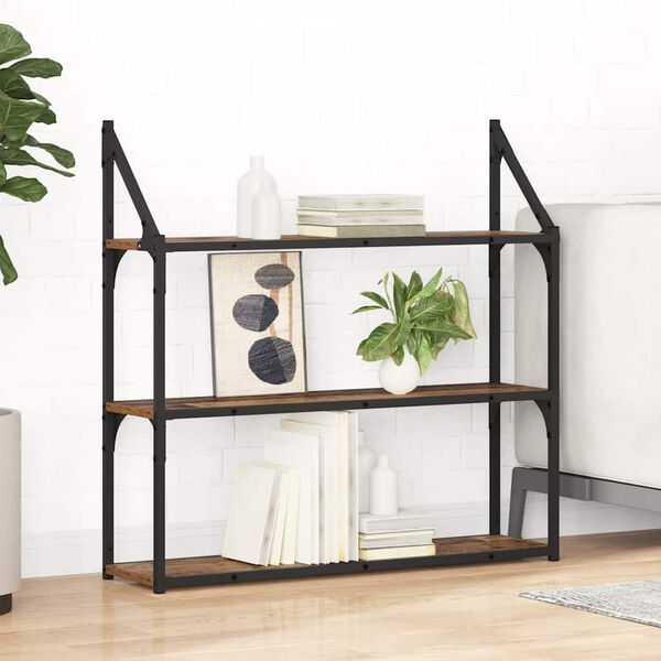 vidaXL Wall Shelf Old Wood 80 x 21 x 78.5 cm Engineered Wood