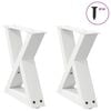 vidaXL Coffee Table Legs 2 pcs White 30x(30-31.3) cm Steel