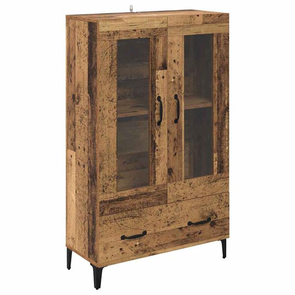 vidaXL Highboard Old Wood 70 x 31 x 115 cm Engineered Wood and Iron