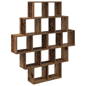 vidaXL Wall Shelf Old Wood 120 x 20 x 136 cm Engineered Wood