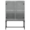 vidaXL Side Cabinet with Glass Doors Concrete Grey 69x37x100 cm