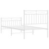 vidaXL Metal Bed Frame without Mattress with Footboard White 90x190cm