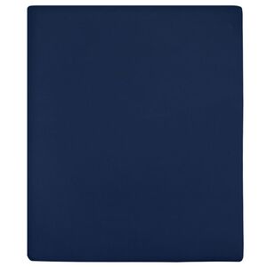 vidaXL Jersey Fitted Sheet Navy Blue 90x200 cm Cotton