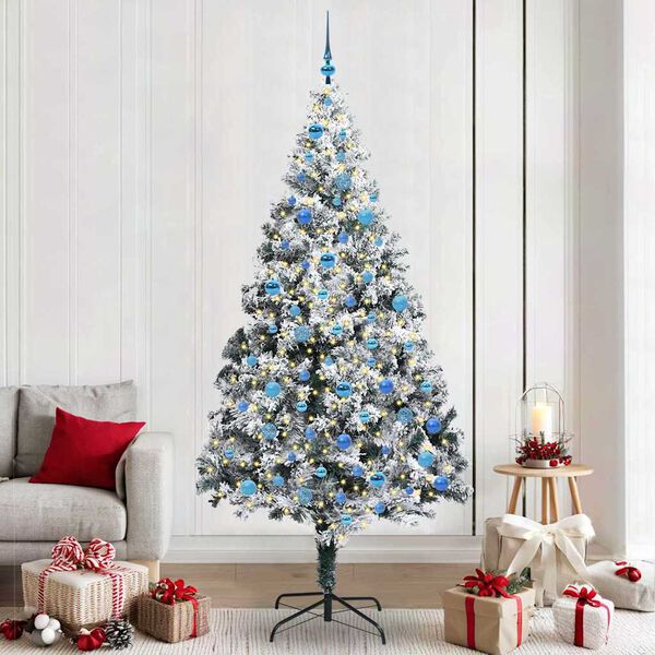vidaXL Artificial Christmas Tree with 300 LEDs with Stand Green 240 cm