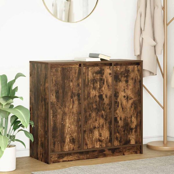 vidaXL Sideboard Smoked Oak 85x34x76 cm Engineered Wood
