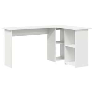vidaXL Desk with Shelf White 142 x 102 x 73 cm Engineered Wood