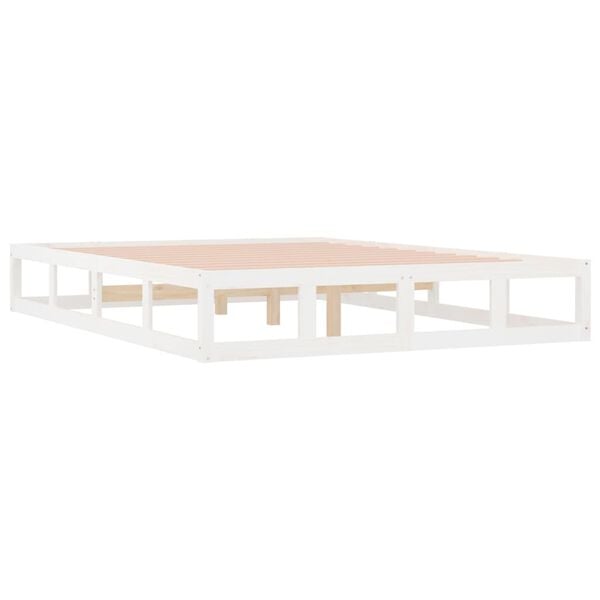 vidaXL Bed Frame without Mattress White 140x190 cm Solid Wood