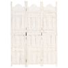 vidaXL Hand carved 3-Panel Room Divider White 120x165 cm Solid Mango Wood