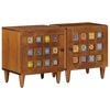 vidaXL Bedside Cabinet 2 pcs Brown 40 x 33 x 46 cm Solid Mango Wood