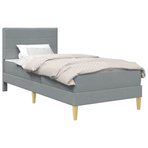 vidaXL Bed Frame with Mattress Light Grey 90 x 190 cm Fabric