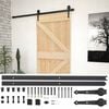 vidaXL Sliding Door Natural and Black 90 x 210 cm Solid Pine Wood