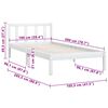 vidaXL Bed Frame without Mattress White Solid Wood 100x200 cm