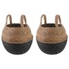 vidaXL Plant Pot with Handles 2 pcs Black &Oslash; 22 x 20 cm 100% Seagrass