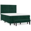 vidaXL Box Spring Bed with Mattress Dark Green 140x190 cm Velvet