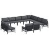 vidaXL Garden Sofa Set with Cushion 12 pcs Black Steel