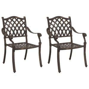 vidaXL Garden Chair 2 pcs Bronze Aluminium