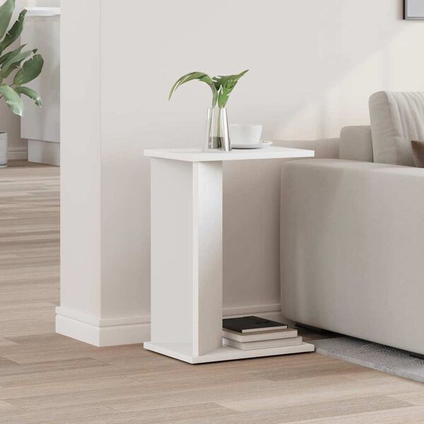 vidaXL End Table White 35 x 25 x 50 cm Engineered Wood