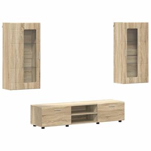 vidaXL TV Cabinet Set FLORIN 3 pcs Sonoma Oak Engineered Wood