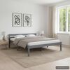 vidaXL Bed Frame without Mattress Grey Solid Pine Wood 180x200 cm Super King