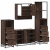 vidaXL 4 Piece Bathroom Furniture Set Brown Oak Engineered Wood