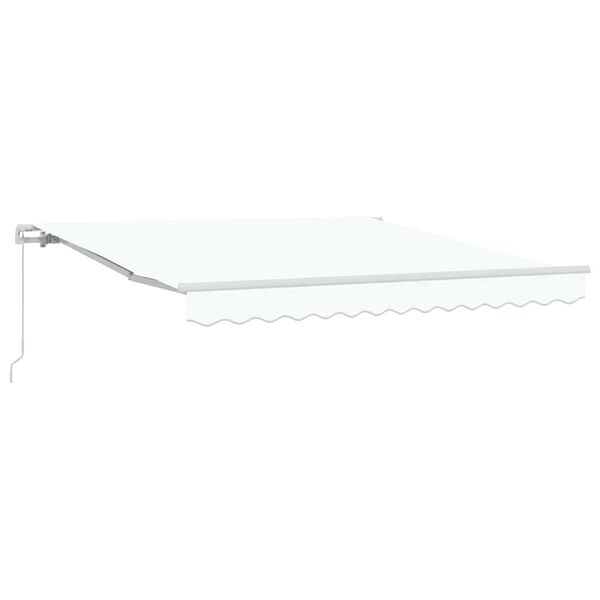 vidaXL Retractable Awning Manual White 350 x 250 cm Fabric
