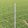 vidaXL Fence with Post Silver 0.4 x 50 m Steel