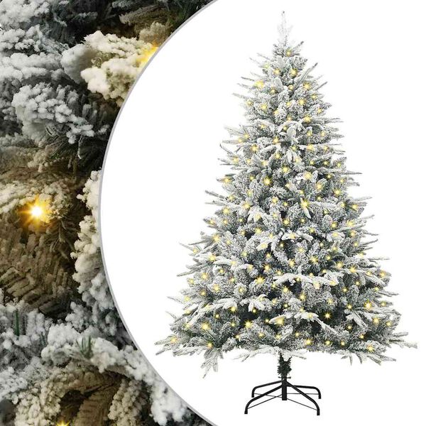 vidaXL Artificial Pre-lit Christmas Tree Green 180 cm PVC and PE
