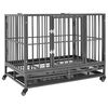 vidaXL Dog Cage with Wheels Steel 102x72x85 cm