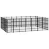 vidaXL Outdoor Dog Kennel Steel 32.26 m&sup2;