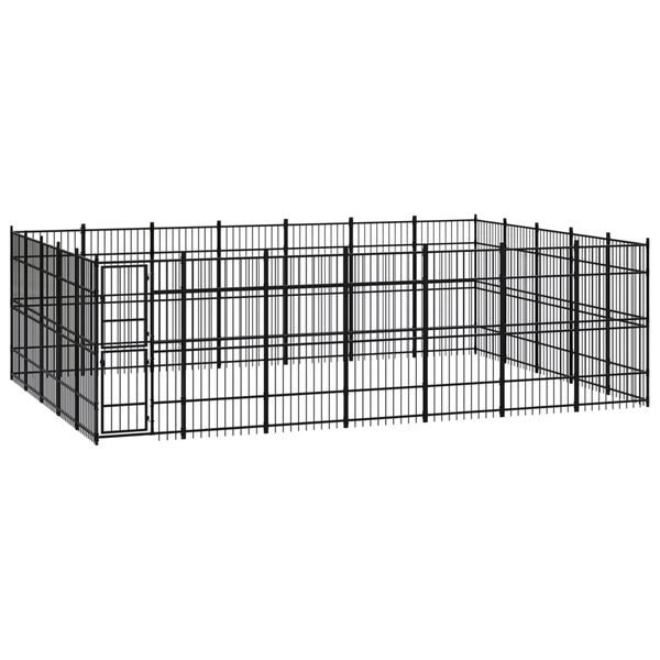 vidaXL Outdoor Dog Kennel Steel 32.26 m&sup2;