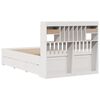 vidaXL Bookcase Bed without Mattress White 135x190 cm Double Solid Wood Pine
