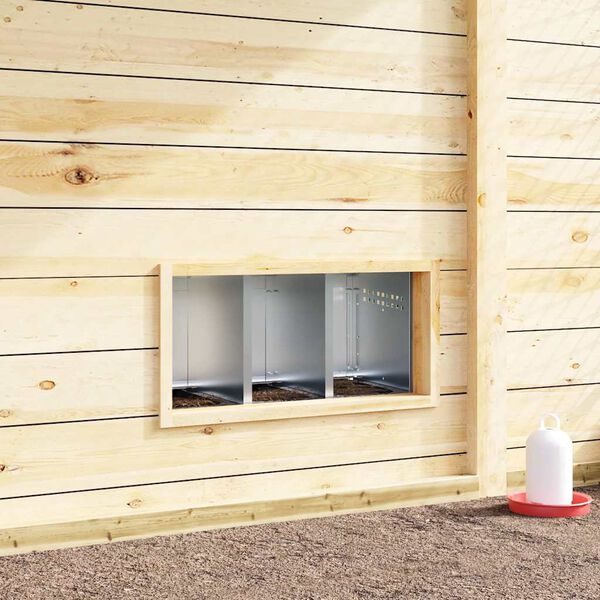 vidaXL Chicken Nesting Box 3 Compartments Wall-Mounted Galvanised Steel