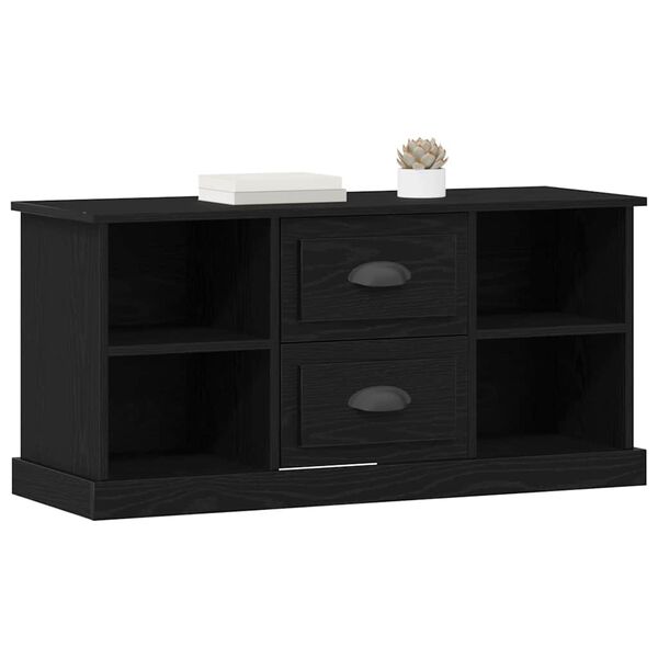 vidaXL TV Cabinet Black Oak 99.5 x 35.5 x 48 cm Engineered Wood