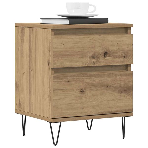 vidaXL Bedside Cabinet Artisan Oak 40x35x50 cm Engineered Wood