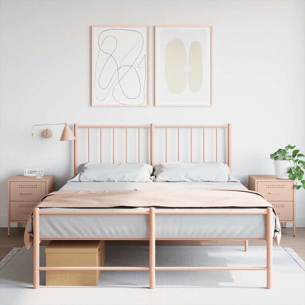 vidaXL Bedside Cabinets 2 pcs Pink 36x39x50.5 cm Steel