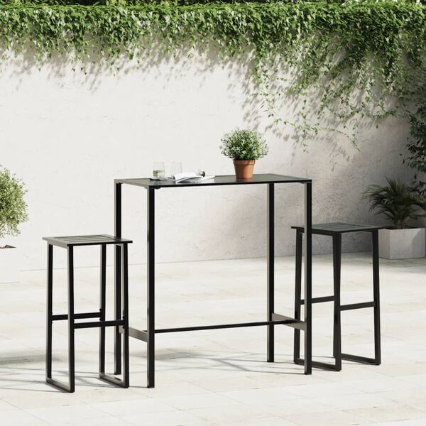 vidaXL Bar Table Black 100x50x110 cm Powder-coated Steel