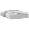vidaXL Ottoman Bed Frame No Mattress Light Grey Double Velvet