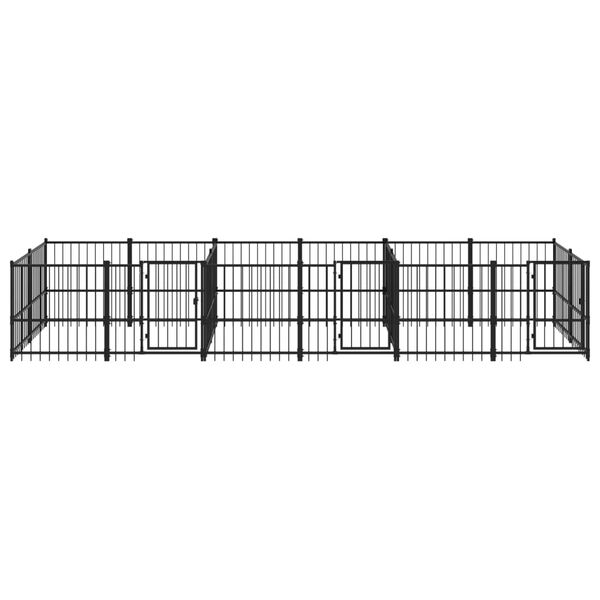 vidaXL Outdoor Dog Kennel Steel 11.26 m&sup2;