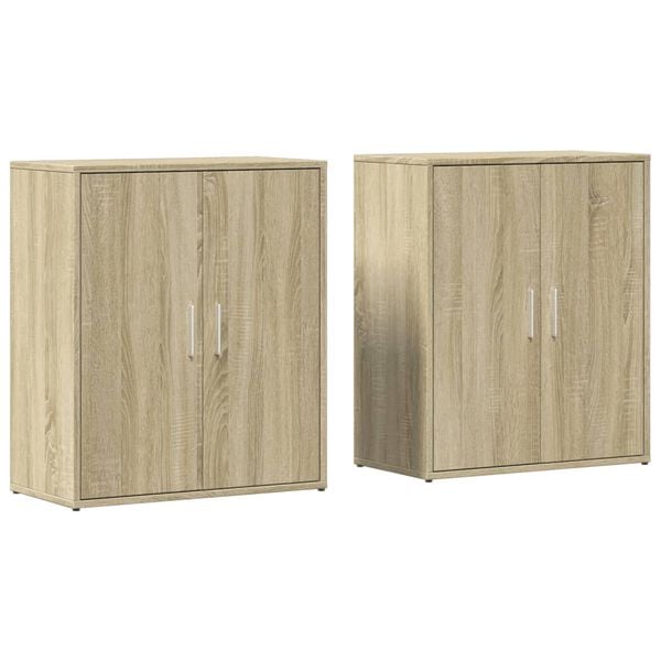 vidaXL Sideboards 2 pcs Sonoma Oak 60x31x70 cm Engineered Wood