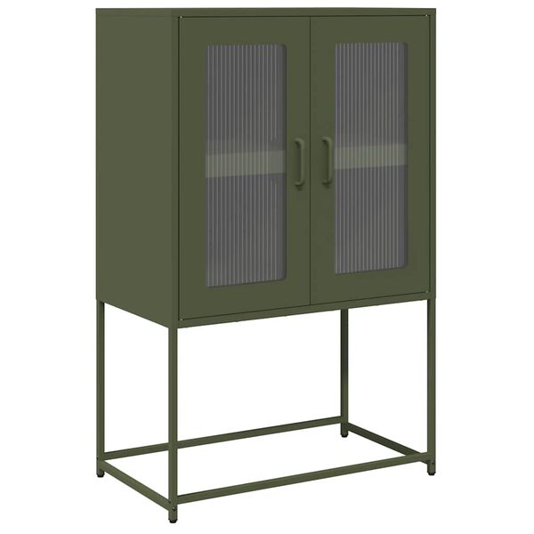 vidaXL Highboard Olive Green 68x39x107 cm Steel